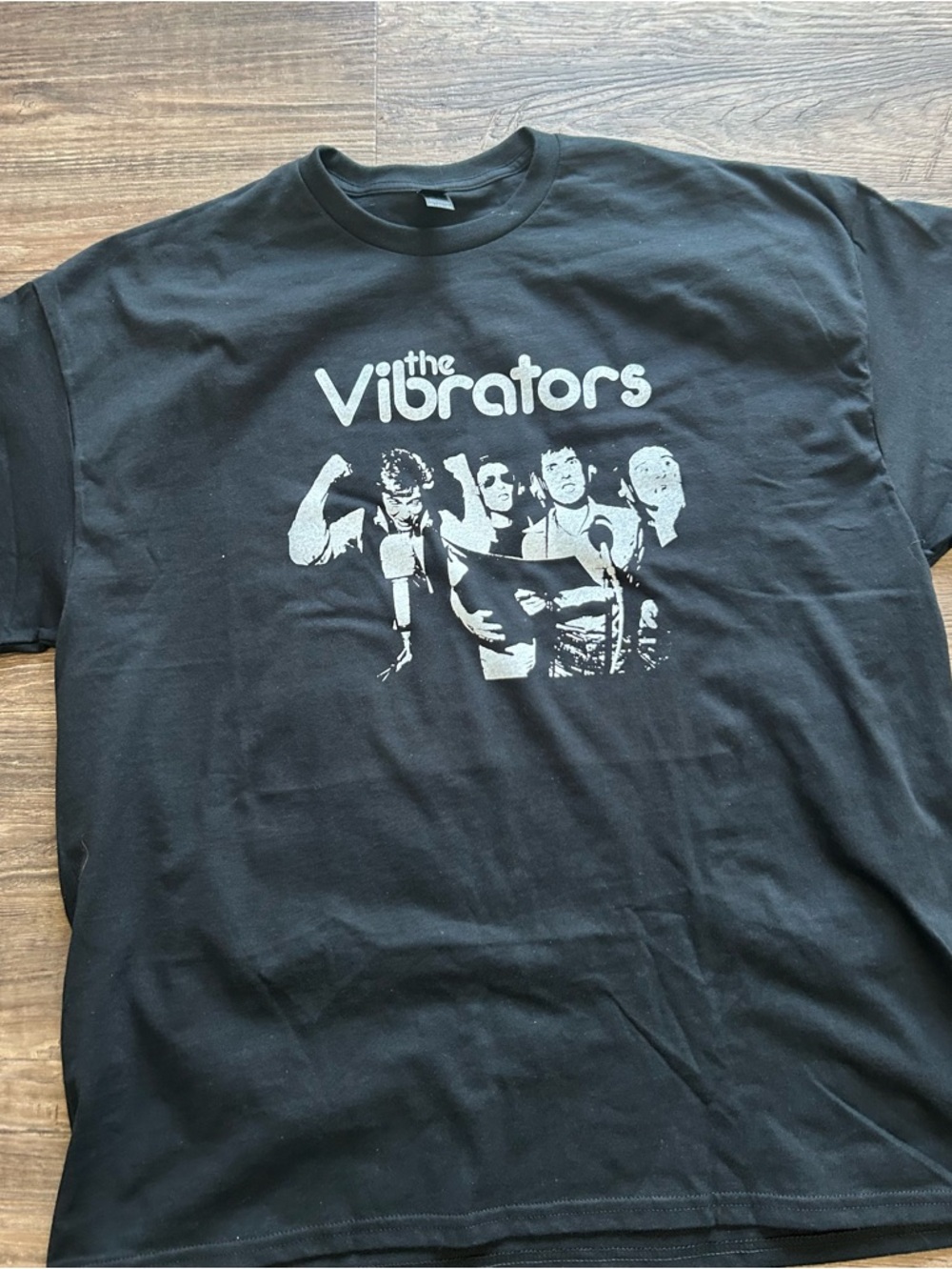 The Vibrators Black Band Tee with White Graphic